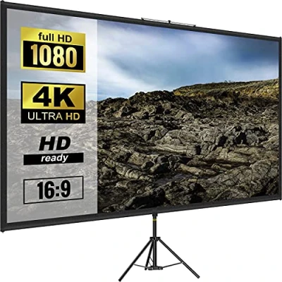 Abbildung von VEVOR 16:9 Beamer Leinwand Stativ 4K HD Präsentationswand Projektionsfläche 160x95cm Projektionsleinwand 200 250cm höhenverstellbar ideal für Heimkino Tagungsraum Hochzeiten