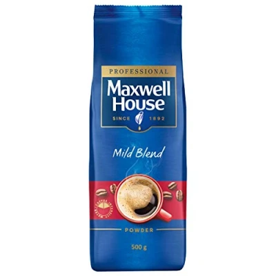 Abbildung von Maxwell House Mild Blend, 500g löslicher Instant Kaffee, ideal für den Vendingbereich, Intensität 2/5