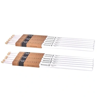 Abbildung von Vaisoeny Drumsticks, Lackierte 7A Schlagzeug Sticks, 6 Paar Drumsticks für Kinder und Erwachsene, Professionelles Musikinstrument Percussion Zubehör (Weiß)