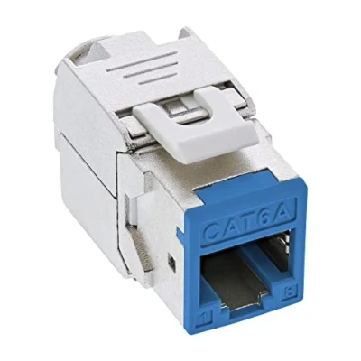 Abbildung von 8er Pack InLine® Keystone RJ45 Buchse, geschirmt, Cat.6A, blau