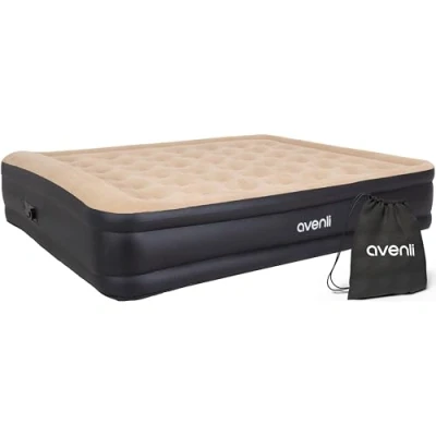 Abbildung von Avenli Luftbett mit integrierter Elektropumpe 203x157x47 cm, (Doppelbett für 2 Personen), beflockter Oberfläche