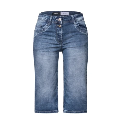 Abbildung von Cecil SLIM FIT Jeans Shorts, Damen, Größe: 29, Blau