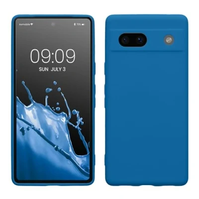 Abbildung von kwmobile Handyhülle kompatibel mit Google Pixel 7a Hülle Handy Case aus weichem Silikon in Blue Reef