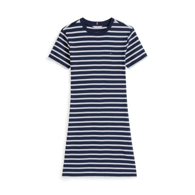 Abbildung von Tommy Hilfiger NEW CODY SLIM Short Jerseykleid, Damen, Größe: XXS, Breton/dark night navy/ecu