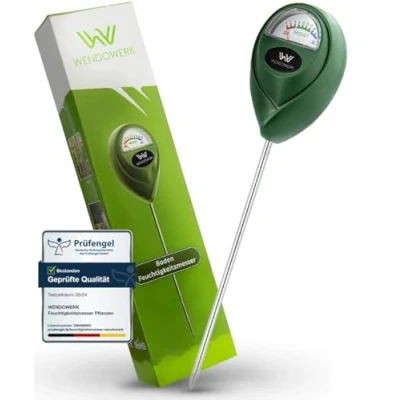 Abbildung von Wendowerk® Boden Feuchtigkeitsmesser für Pflanzen [Grün/Schwarz] Ohne Batterien Verbessertes Feuchtigkeitsmessgerät [2025] Premium Bodentester