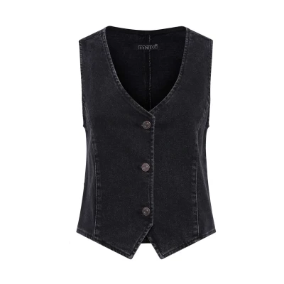 Abbildung von Mavi Basic VELA Weste, Damen, Größe: Medium, Dark smoke denim