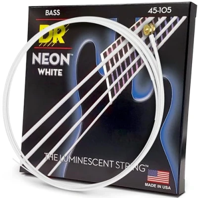 Abbildung von DR Strings farbige Bass Saiten white 4 saiter, 045 105
