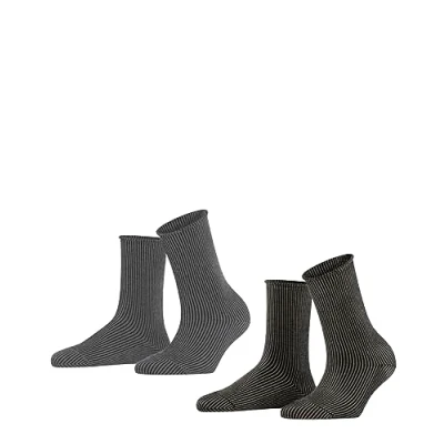 Abbildung von Esprit Vertical Stripe 2PACK WITH Pattern Socken, Damen, Größe: 39 42, Sortiment