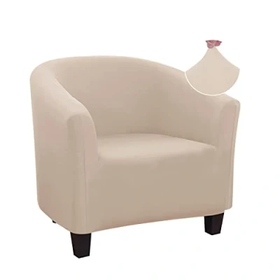 Abbildung von Jaotto Sesselschoner Sesselhusse Stretch Sesselüberwürfe Sofabezug Elastisch Sesselbezug Waschbar Entfernbar für Clubsessel Cafe Stuhl Sessel Loungesessel(Beige,1 Stück)