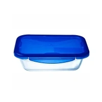 Abbildung von Dajar Glasbehälter mit Deckel Cook und Go, Pyrex, 3,4 L, Glas, Blau/transparent, 30,6 x 23,3 9,3 cm