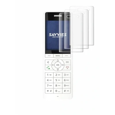Abbildung von Savvies 4 Stück Full Screen Schutzfolie für AVM Fritz!Fon X6 White Cover Displayschutz Folie [3D Curved, Transparent, Anti Fingerabdruck]