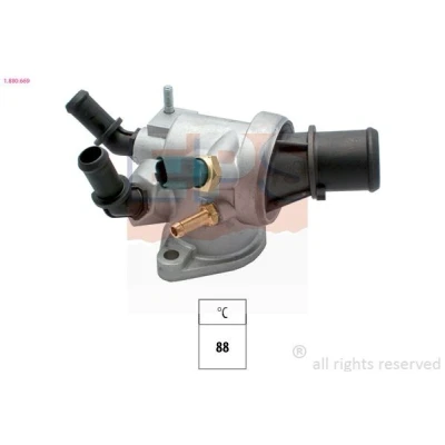 Abbildung von EPS 1.880.669 Kühlwasserthermostat 88 Made in Italy OE Equivalent mit Dichtung OPEL: Astra H Caravan, Zafira B, Schrägheck