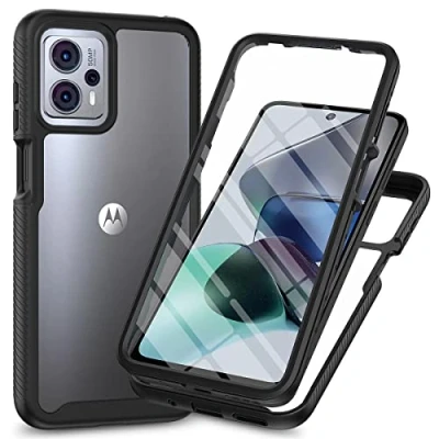 Abbildung von XINNI Hülle für Motorola Moto G13 5G / G23 5G, 360 Grad Stoßfeste Schutzhülle mit Integriertem Bildschirmschutz, Robuster Bumper Outdoor Full Body Case, Schwarz