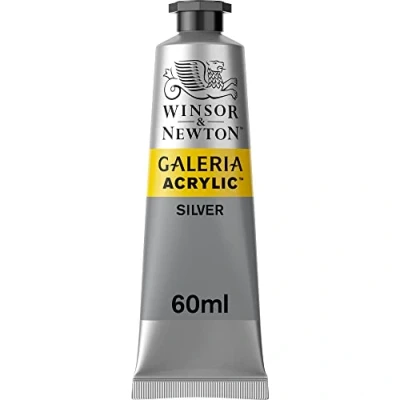 Abbildung von Winsor &amp; Newton 2120617 Galeria Acrylfarbe, hohe Pigmentierung, lichtecht, buttrige Konsistenz, 60 ml Tube Silber