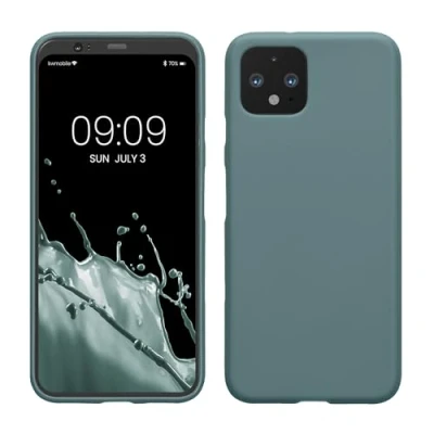 Abbildung von kwmobile Hülle kompatibel mit Google Pixel 4 weiches TPU Silikon Case Cover geeignet für kabelloses Laden Arctic Night