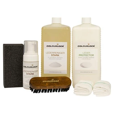 Abbildung von COLOURLOCK Glattleder Pflegeset Stark mit Leder Protector 1l und Lederreiniger