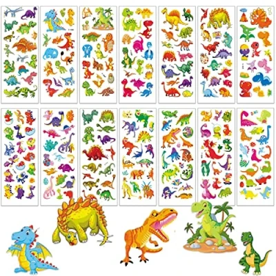 Abbildung von 3D Aufkleber Kinder,14 Blätter Dinosaurier Sticker für kinder &amp; Kleinkinder,Niedliche Geschwollen Dino Stickers Set Jungen Mädchen Belohnungssticker Party Kindergeburtstag Gastgeschenke Mitgebsel