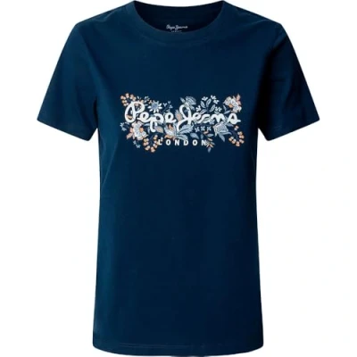 Abbildung von Pepe Jeans Rosalind Tshirt print, Damen, Größe: XS, Ocean blue