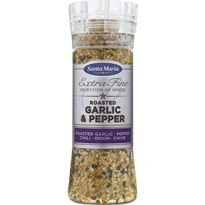 Abbildung von Santa Maria Knoblauch und Pfeffermühle, 265 g, Gewürzpulver, ideal für Rubs, Marinade, Sauce oder Kochen mit Huhn, Rind Gemüse, glutenfrei