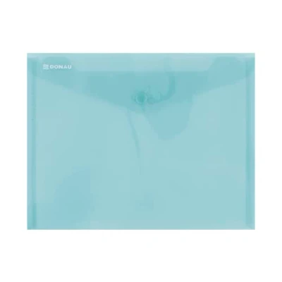 Abbildung von DONAU Dokumententasche DIN C5 / 1 Stück/ Grün/ Brieftaschen Tasche mit Druckknopf/ Transparenter Kunststoff/ Dokumentenmappe Kuvertmappe Klammer/ PP Umschlag Umschlagmappe