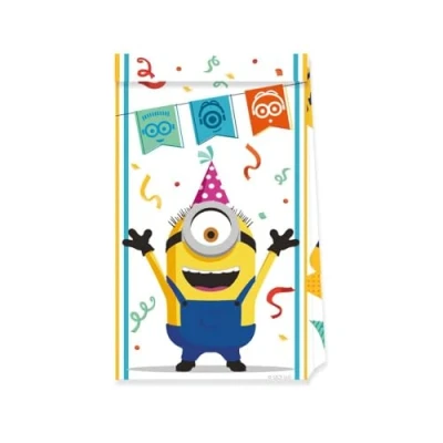 Abbildung von Procos Folat 92138P Kleine Tüten FSC Minions 4 Stück, Mehrfarben