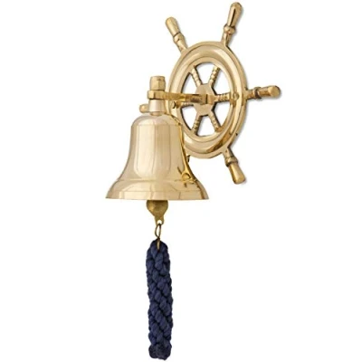 Abbildung von mare me Schiffsglocke Steuerrad Messing 7,5cm