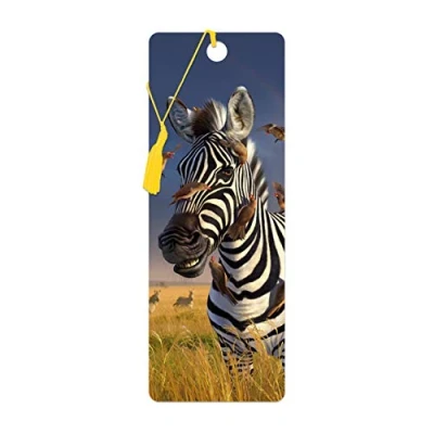 Abbildung von 3D LiveLife Lesezeichen Knastbruder von Deluxebase. Ein Zebra mit linsenförmigen Kunstwerken, lizenziert vom bekannten Künstler Jerry LoFaro