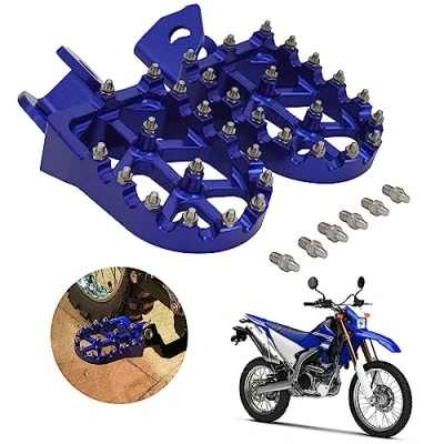 Abbildung von AnXin Fußrasten Fußpedalauflagen CNC MX Für CR SM WR SMS WRE TC TE TXC TXCI SMR Motorrad Blau