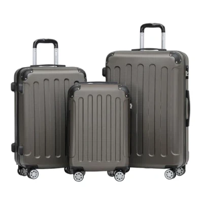 Abbildung von BEIBYE Hartschalen Koffer Trolley Rollkoffer Reisekoffer Handgepäck 4 Rollen (M L XL Set) (Coffee,