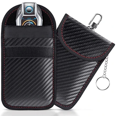 Abbildung von lanpard 2 STK Mini Keyless Go Schutz Autoschlüssel,RFID Funkschlüssel Abschirmung Schlüsseltasche Autoschlüssel Faraday Bag RFID Blocker Hülle