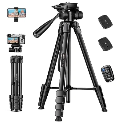 Abbildung von JOILCAN Stativ Kamera, 171cm Ausziehbar Handy mit Fernauslöser &amp; Telefonhalter, 3 Wege Schwenkkopf Stative Ständer für iPhone/Samsung/Huawei/Xiaomi Smartphone/Kleine Tragfähigkeit 3.5KG