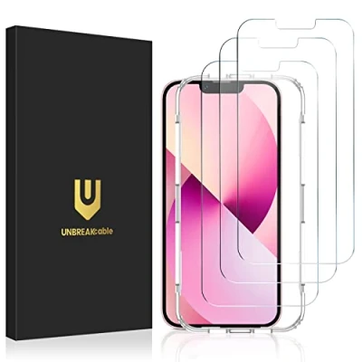 Abbildung von UNBREAKcable 3 Stück Panzer Schutz Glas für iPhone 14 (6,1&quot;), Schutzfolie 13 und Pro, 9H Härte Panzerfolie, HD Displayschutzfolie, Einfache Installationshalterung, Blasenfrei