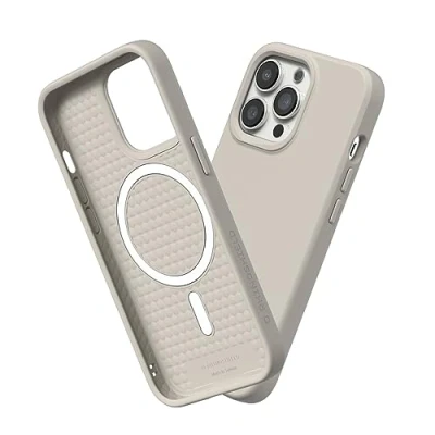 Abbildung von RhinoShield Case kompatibel mit [iPhone 13 Pro Max] SolidSuit MagSafe Stoßdämpfende &amp; schlanke Schutzhülle Premium Finish 3.5 Meter Fallschutz Sandbeige