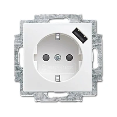 Abbildung von Busch Jaeger SCHUKO USB Steckdose 20 EUCBUSB 914 alpinweiß Balance SI 4011395191262