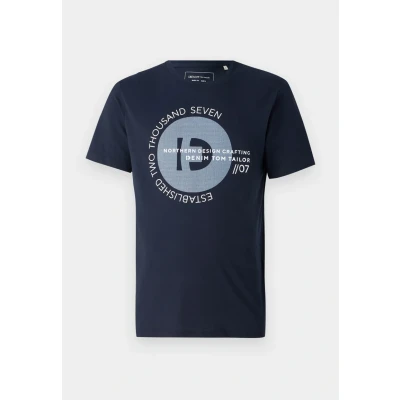 Abbildung von TOM Tailor Denim Printed Tshirt print, Herren, Größe: Small, Dark navy