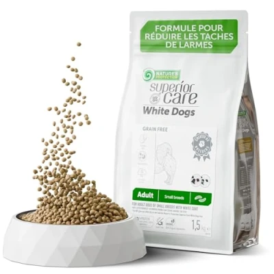 Abbildung von Nature&#039;s Protection Superior Care Trockenfutter für Weiße Hunde Getreidefrei Hypoallergen Kleine &amp; Mini Rassen, Tränenflecken ab, Mit Insekten 1,5 kg