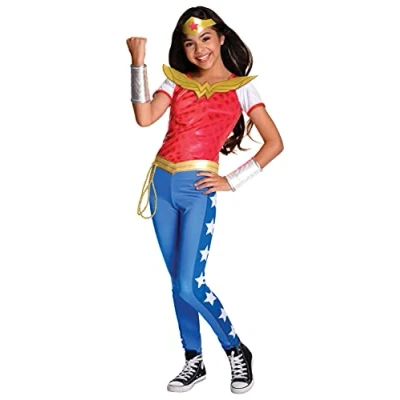 Abbildung von Rubie&#039;s DC comics 620716_S Super Hero Girls Wonder Woman Deluxe Kinderkostüm, Mehrfarbig, Small Halloween