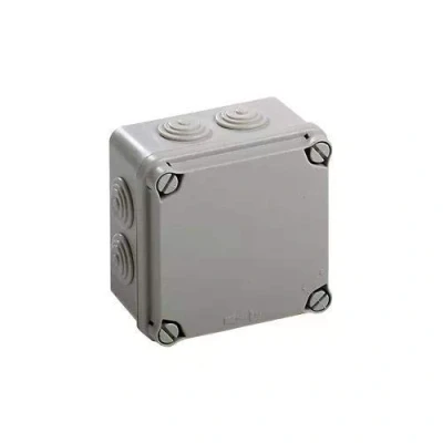 Abbildung von IDE IP65 wasserdichte Box mit blickdichtem Deckel und Kegeln, 108 x 64 mm, Grau, 1