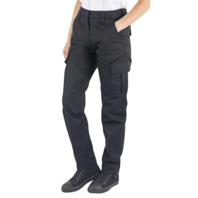 Abbildung von Lee Cooper LCLPNT241 Pflegeleichte Multi Pocket Hose für Damen Classic Cargo Safety at Work, Schwarz, 38W / 32L