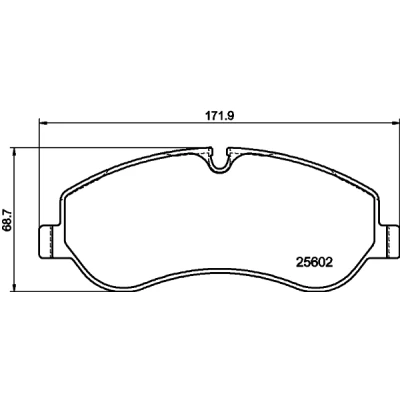 Abbildung von HELLA 8DB 355 020 691 Bremsbelagsatz inkl. Verschleißwarnkontakt mit Bremssattelschrauben Zubehör FORD: Transit V363 Kastenwagen