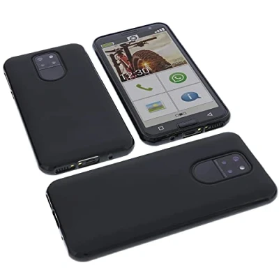 Abbildung von foto kontor Hülle kompatibel mit Emporia Smart 5 Tasche Gummi TPU Schutz Handytasche schwarz