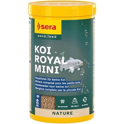 Abbildung von sera Koi Royal Mini, Teichfische, Trockenfischfutter, Granulat, Vitamin A, B1, B2, C, D3, E, Klein, 32,5%