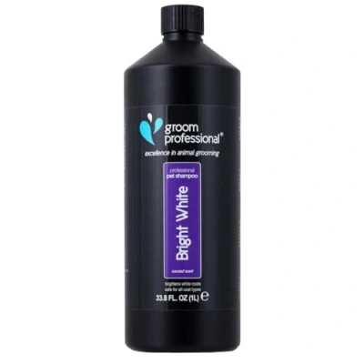 Abbildung von GROOM PROFESSIONAL Bright White Hundeshampoo Weißes Fell Tiefenreinigendes Shampoo für Hunde Hellt Auf Aufhellendes Entfernt Flecken und Gerüche, 1 Liter