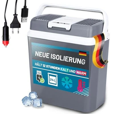 Abbildung von 24 Liter Kühlbox elektrisch 12V 230V KÜHLEN und WÄRMEN elektrische mit USB Anschluss, Thermoelektrische leise Camping Auto LKW