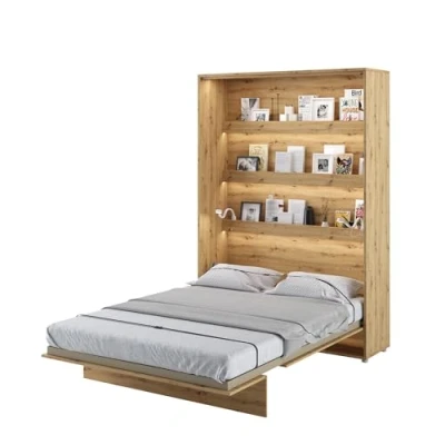 Abbildung von MEBLINI Schrankbett Bed Concept Wandbett mit Lattenrost Klappbett Schrank Wandklappbett Murphy Bettschrank BC 01 140x200cm Vertikal Artisan Eiche Matratze