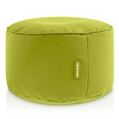 Abbildung von Green Bean Sitzsack Hocker 25x45cm mit EPS Perlen Füllung Fußhocker Fußkissen Sitz Pouf für Sitzsäcke Bodenkissen Kinder und Erwachsene Fußablage Sitzkissen Sitzhocker Grün
