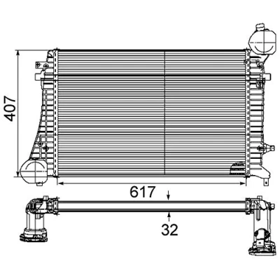 Abbildung von MAHLE ORIGINAL CI 164 000P Ladeluftkühler VOLKSWAGEN: Passat B6 Limousine, Variant