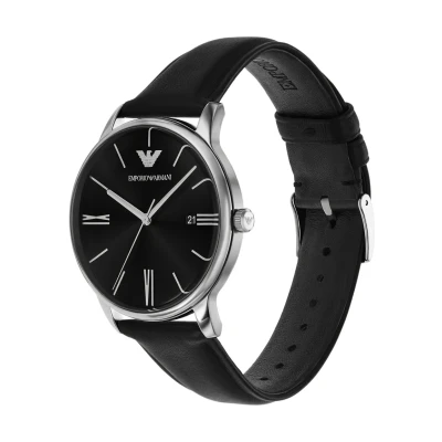 Abbildung von Emporio Armani Traditional Minimalist Uhr, Herren, Größe: One Size, Black