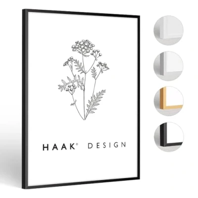Abbildung von HaakDesign schmaler Bilderrahmen Alena Aluminium Alubilderrahmen 30 x 40 cm Schwarz (matt) Fotorahmen, Geschenkidee