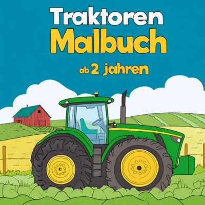 Abbildung von Tractoren Malbuch ab 2 Jahren: 50 Motive für kleine Traktor Fans Ideal Kinder, Jungen und Mädchen